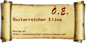 Öszterreicher Elina névjegykártya